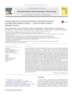 Palaeoecology of Late Glacial and Holocene profundal Ostracoda of