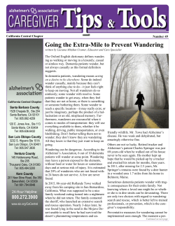 Going the Extra-Mile to Prevent Wandering