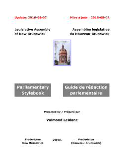Guide de r&eacute;daction parlementaire 2016 08 07