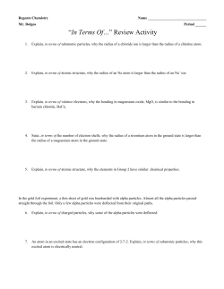 regents chemistry review - in terms of_2014