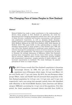 The Changing Face of Asian Peoples in New Zealand, 2015