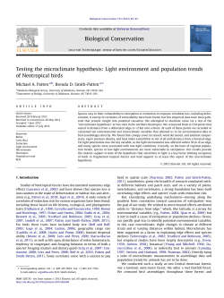 Testing the microclimate hypothesis: Light environment and
