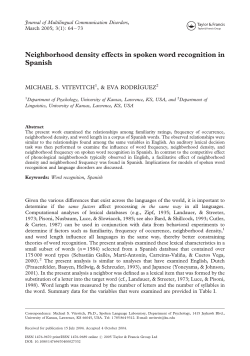 Neighborhood density effects in spoken word recognition in Spanish