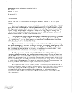 The Financial Crimes Enforcement Network (FinCEN) P.O. Box 39