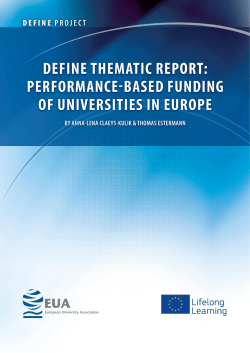 DEFINE Thematic Report - European University Association