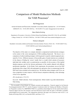 Comparison of Model Reduction Methods for VAR
