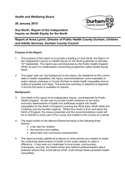 Due North: Report of the Independent Inquiry on Health Equity for