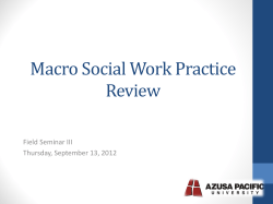 Macro Social Work Practice Review 2012