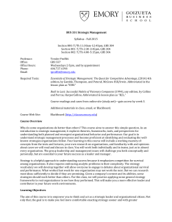 sample 331 syllabus - Emory Goizueta Business School Intranet