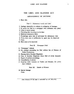 THE LIBEL AND SLANDER ACT