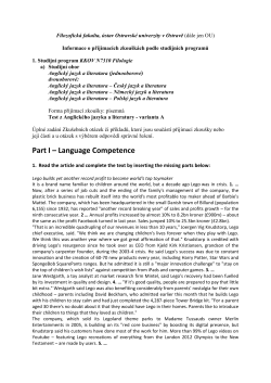 Part I &ndash; Language Competence