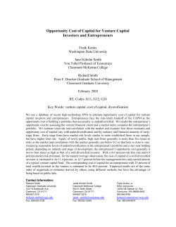 Opportunity Cost of Capital for Venture Capital Investors