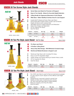 20 Ton Screw Style Jack Stands 25 Ton Pin Style Jack Stand