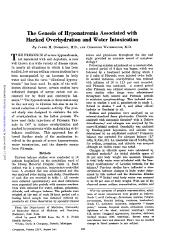 The Genesis of Hyponatremia Associated with Marked