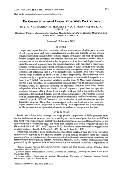 The Genome Structure of Cowpox Virus White Pock Variants