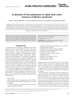 Evaluation of the adolescent or adult with some features of Marfan