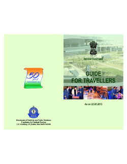 guide for travellers - High Commission of India, Ottawa