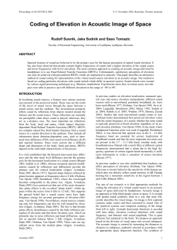 Coding of Elevation in Acoustic Image of Space