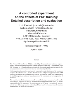 A controlled experiment on the effects of PSP