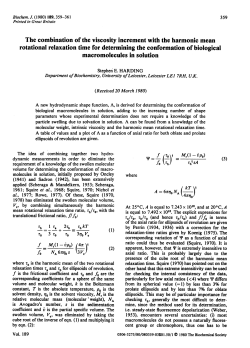 The combination of the viscosity increment with the harmonic mean