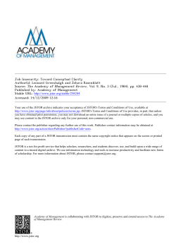 Job Insecurity: Toward Conceptual Clarity