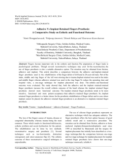 Adhesive Vs Implant Retained Fingers Prosthesis: A Comparative