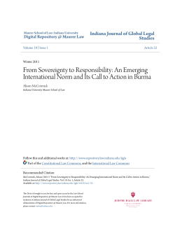 From Sovereignty to Responsibility: An Emerging International Norm