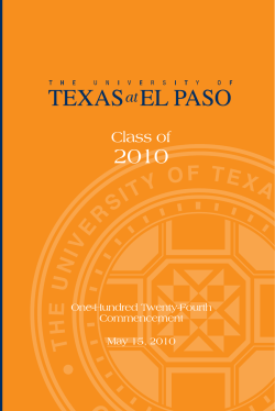 Produced by UTEP , University Communications 4/10