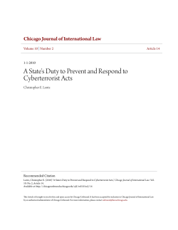 A State`s Duty to Prevent and Respond to Cyberterrorist Acts