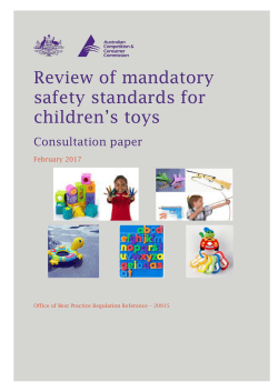 Review of mandatory safety standards for children`s toys