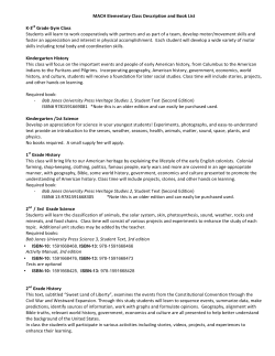2017 Elementary Class Descriptions - Homeschool