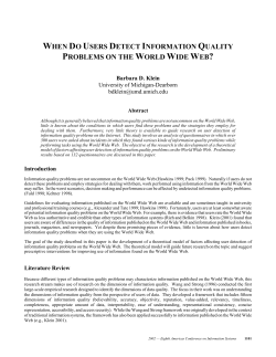 When Do Users Detect Information Quality Problems on the World