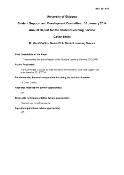 SSD 2013/17 - University of Glasgow