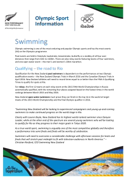 Swimming - High Performance Sport New Zealand