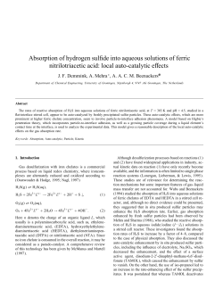 Absorption of hydrogen sulfide into aqueous solutions of ferric