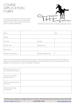 course application form - Tessa Horan Equestrian