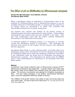 The Effect of pH on Nitrification by Nitrosomonas europaea