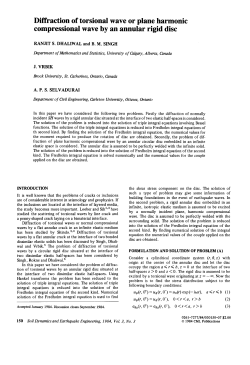 Diffraction of torsional wave or plane harmonic compressional wave
