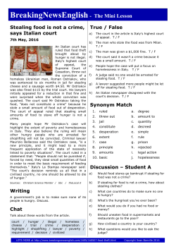 Food Theft - Breaking News English