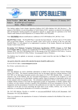 North Atlantic (NAT) Operations Bulletin Containing Special