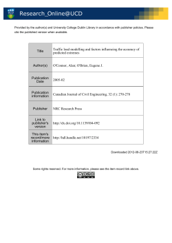 Title Traffic load modelling and factors influencing the accuracy of