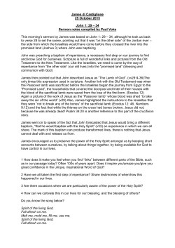 James di Castiglione 25 October 2015 John 1: 29 &ndash; 34 Sermon