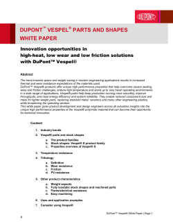 DUPONT VESPEL PARTS AND SHAPES WHITE PAPER