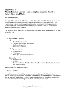 Experiment 2 Atomic Emission Spectra—Comparing Experimental