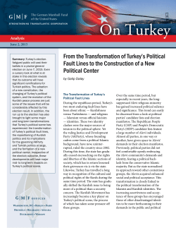 From the Transformation of Turkey`s Political Fault Lines to the