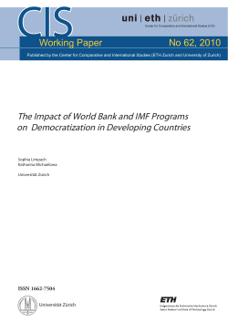 The Impact of World Bank and IMF Programs on Democratization in