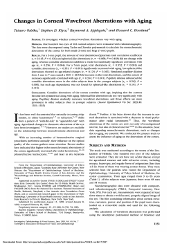 Changes in corneal wavefront aberrations with