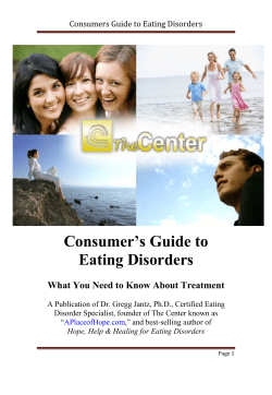 Consumer`s Guide to Eating Disorders