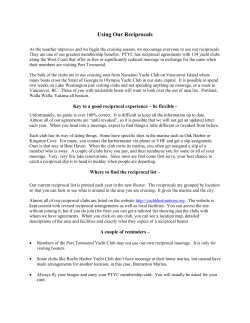 Using Our Reciprocals - Port Townsend Yacht Club