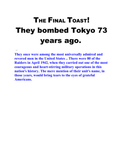 They bombed Tokyo 73 years ago.